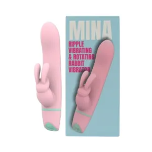 Vibrator rabbit LovingJoy MINA RIPPLE. din silicon. cu funcție de rotație. 5 funcții de vibrație. rezistent la apă. culoare roz(N12561)