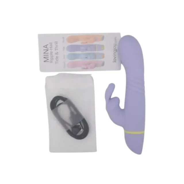 Vibrator rabbit LovingJoy MINA TIDE. din silicon. cu funcție de penetrare. 5 funcții de vibrație. rezistent la apă. culoare mov(N12560)