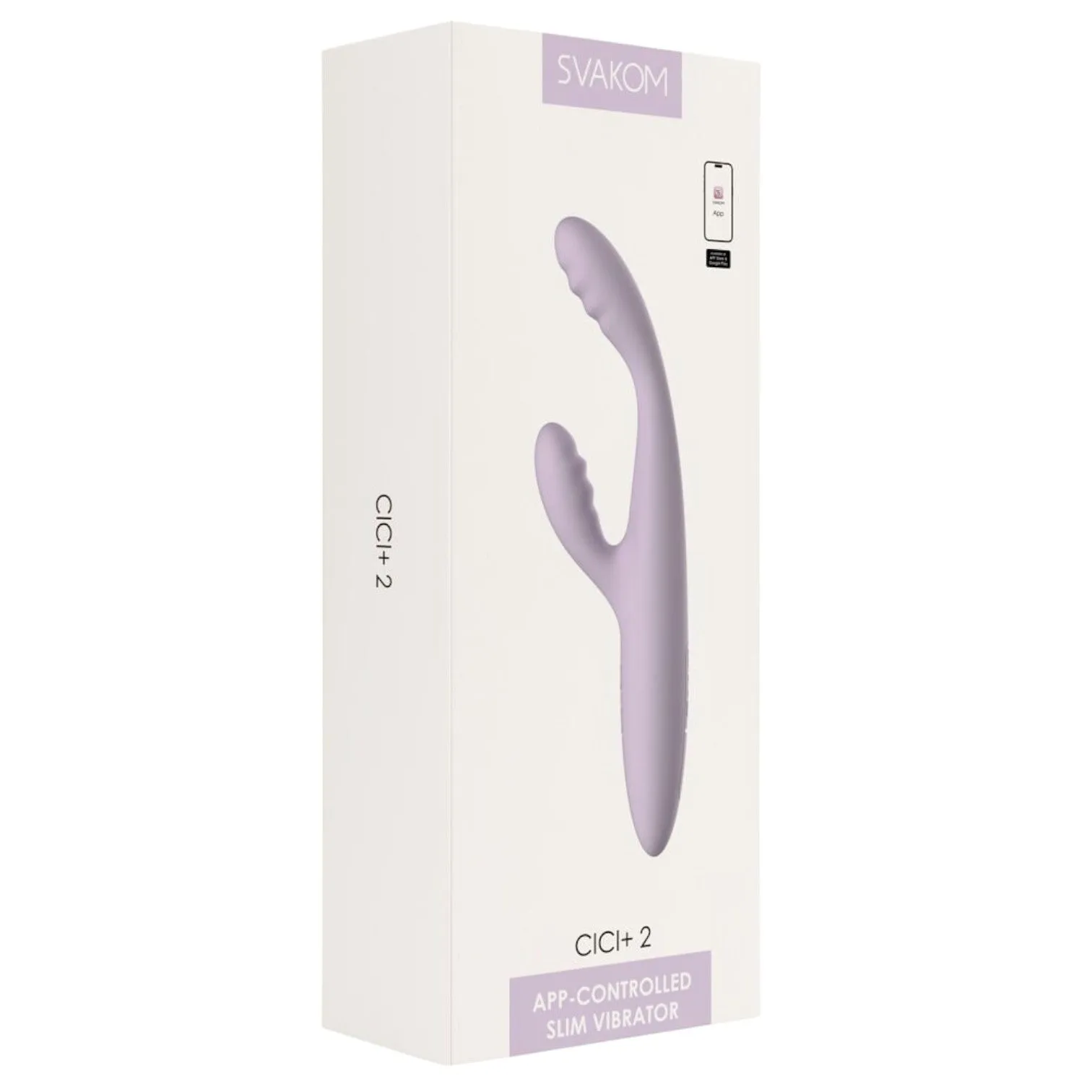 Vibrator rabbit subțire SVAKOM CICI  2. control prin aplicație. cu funcție de încălzire. 5 funcții de vibrație. mov