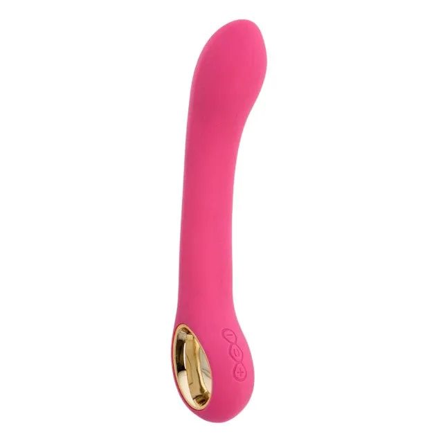Vibrator TOYZ4LOVERS Handy Line Grip. pentru stimularea punctului G. 10 funcții de vibrație. 18.8 cm. roz cu auriu