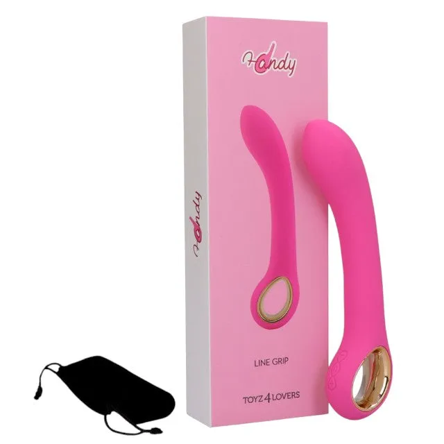 Vibrator TOYZ4LOVERS Handy Line Grip. pentru stimularea punctului G. 10 funcții de vibrație. 18.8 cm. roz cu auriu