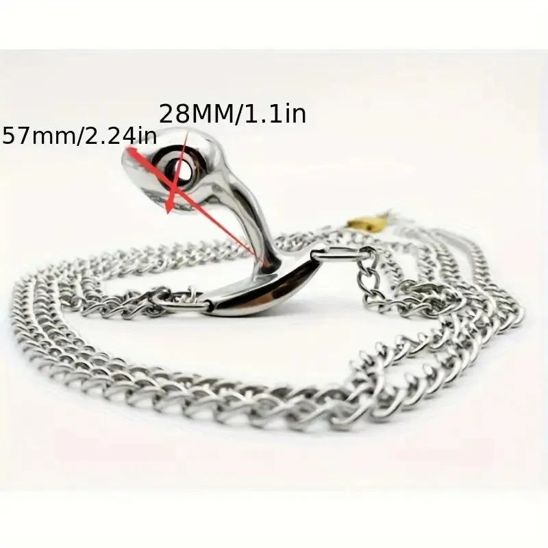 Wearable Iron Underwear With Metal Anal Plug For Posterior Massage