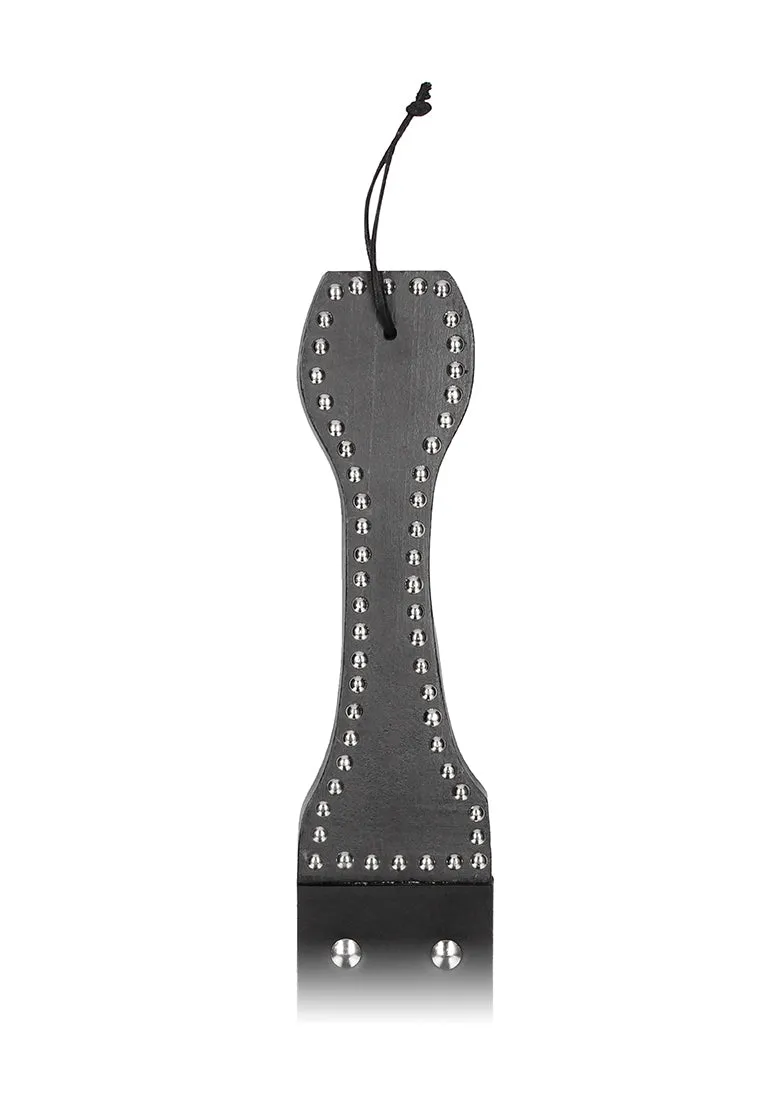 Wooden Handle Belt Whip Slapper Leather - Black
